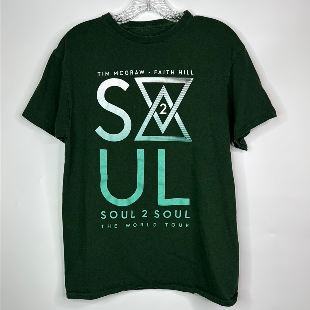 Tim McGraw Faith Hill Soul 2 Soul Green Tshirt Adult Size Medium